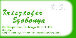 krisztofer szobonya business card